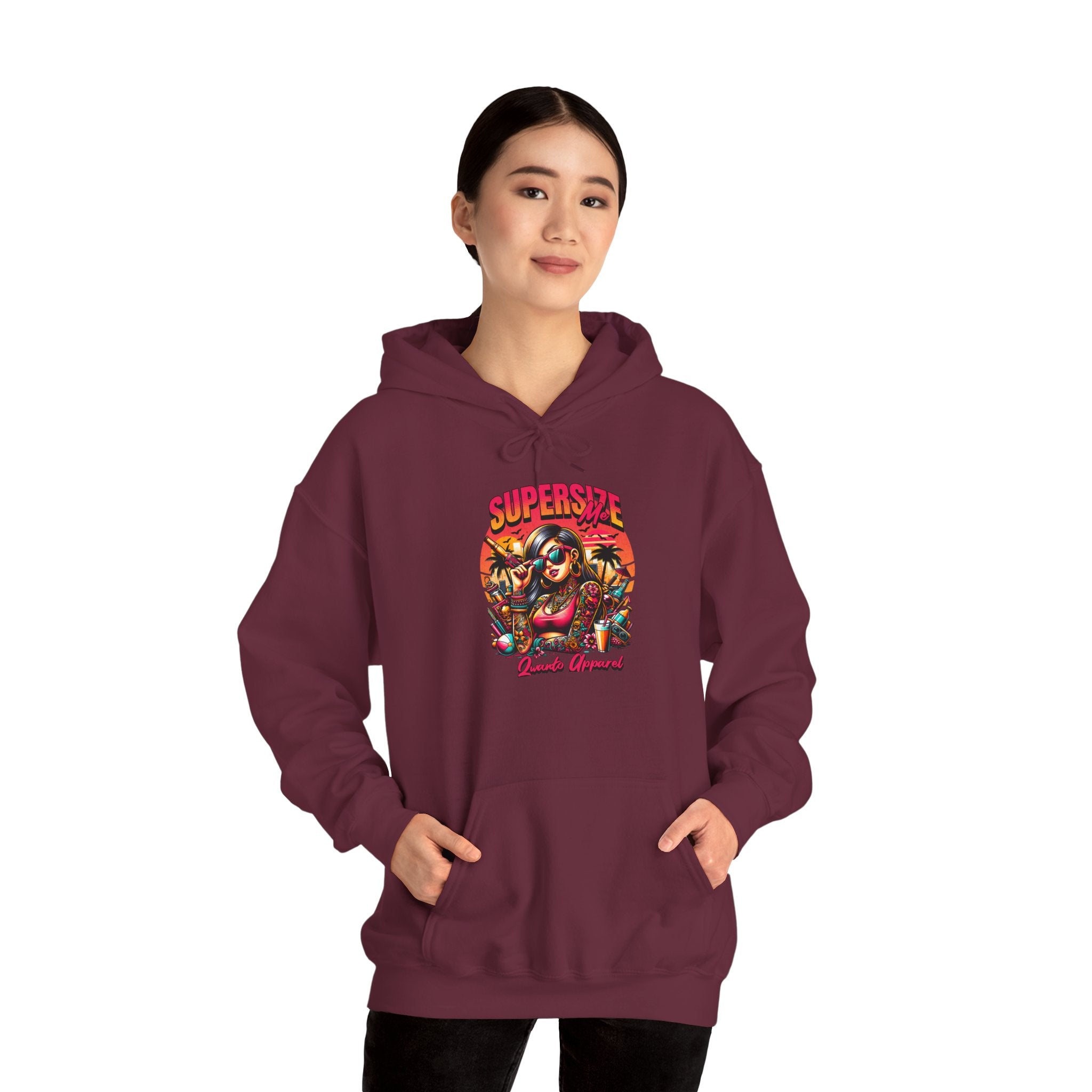Supersize Me Hoodie | Unisex Vintage Apparel